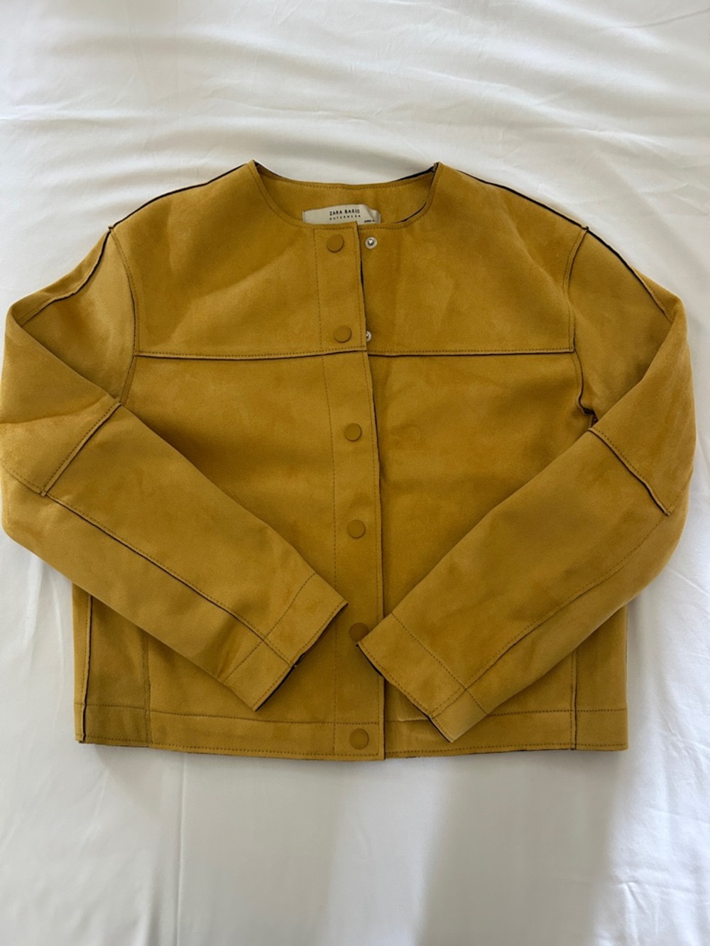 Zara Mustard Suede Button-Front Jacket SIZE XS LIKE NEW